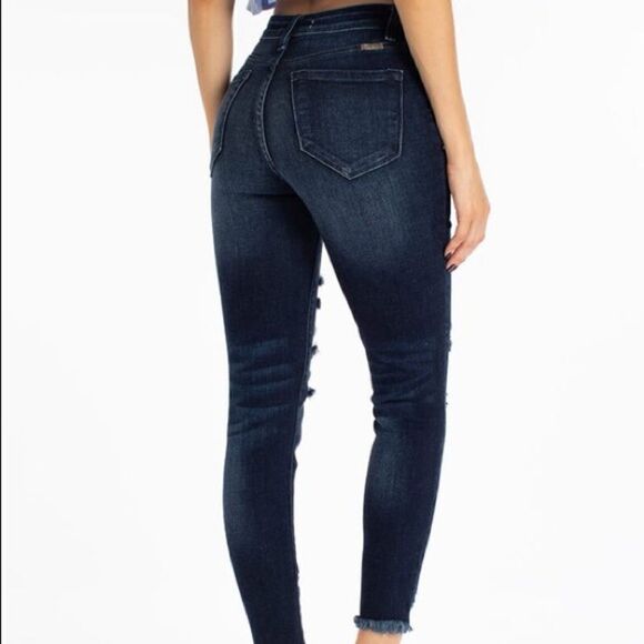 Kan Can High Rise Distressed Ankle Skinny NWT - Picture 2 of 4